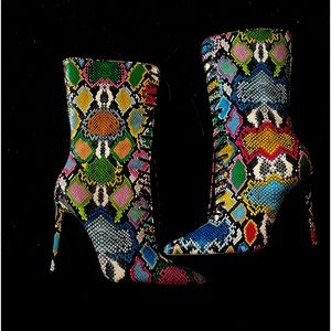Multi Color Snakeskin Calf boots